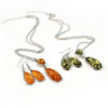 Wholesale Imitation Amber Water Drop Alloy Necklace Earrings Set