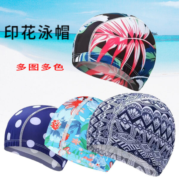 Wholesale Printed solid color swimming cap Nylon Swimwear