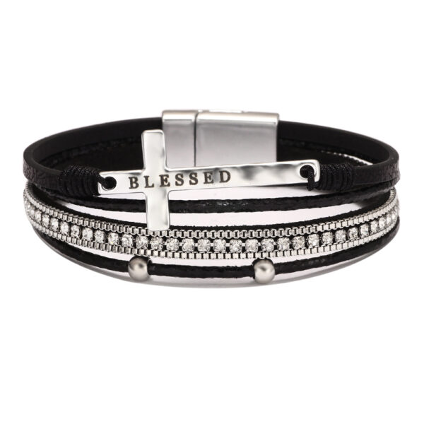 Wholesale Bohemian Cross Micro Diamond Magnetic Bracelet
