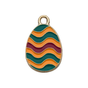 1 green yellow corrugated egg 14x22mm-1.4g-15146 / Drip Easter Series