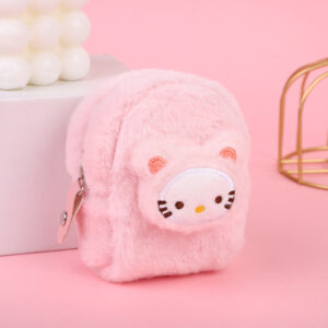 Plush key case-cat pink