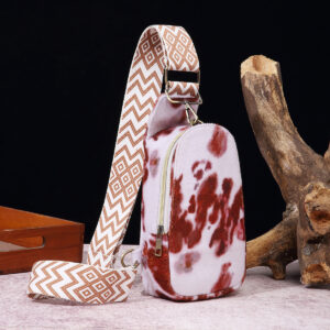 Wholesale PU Wide Shoulder Strap Women's Plush Velvet Chest Bag Waist Bag Crossbody Bag