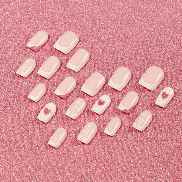 Wholesale Mid-length Valentine's Day White Edge Love Glitter Nail Art Glue