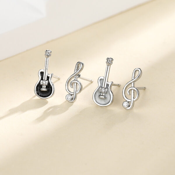 Wholesale Cute Guitar Notes Copper Earrings