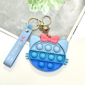 Cat Gradient Blue Decompression Keychain