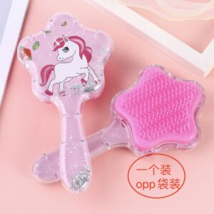 A unicorn pony five-pointed star hair smoothing comb
