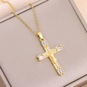 8036 White Zirconium Cross
