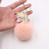 Wholesale Artificial Fur Unicorn Fur Ball Keychain