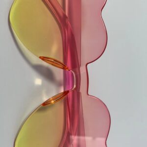 Pink on top and yellow on bottom