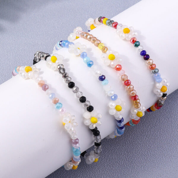 Wholesale Rice Beads Colorful Daisy Small Flowers Resin Bracelet