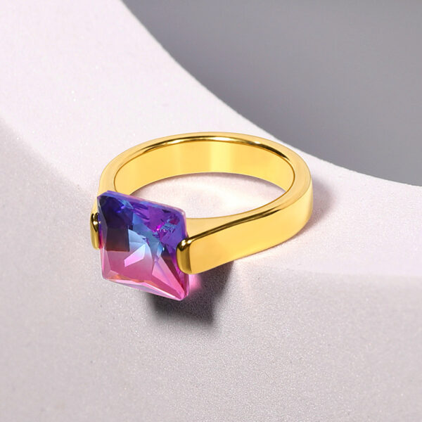 Wholesale Heart Gemstone Stainless Steel Rings