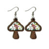 Wholesale Floral Mushroom Wooden Earrings