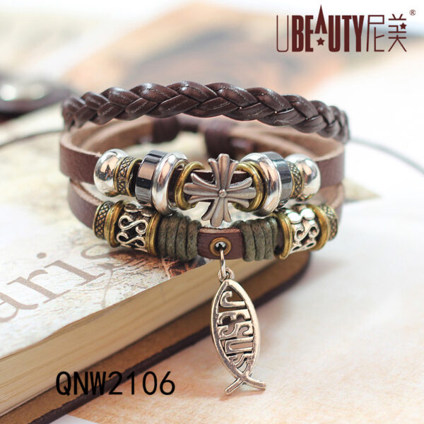 O1CN01FtMALH2Auxn84yVpD_997928264-0-cib Wholesale Alloy Small Fish Accessories Cross Beaded Bracelet
