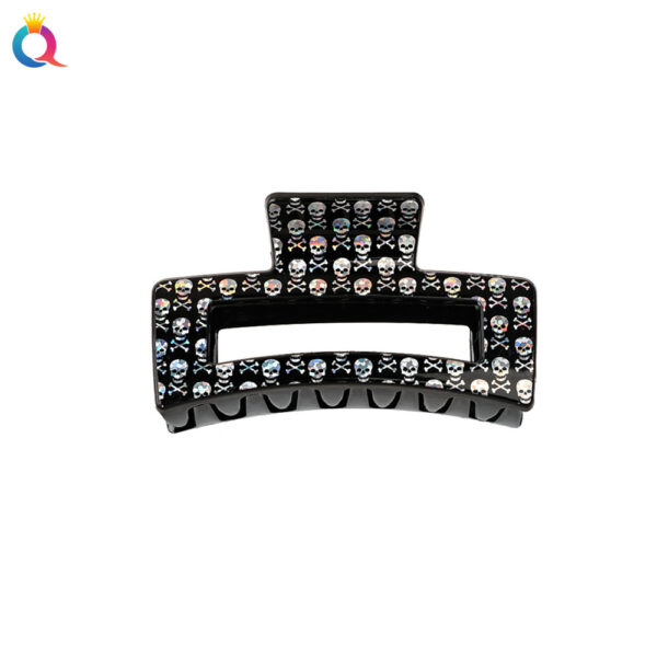 Wholesale Halloween Printed Skeleton Ghost Plastic Hair Clips