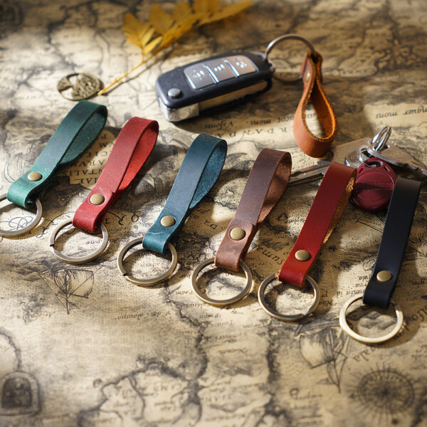Wholesale Vintage Handmade DIY Leather Keychain