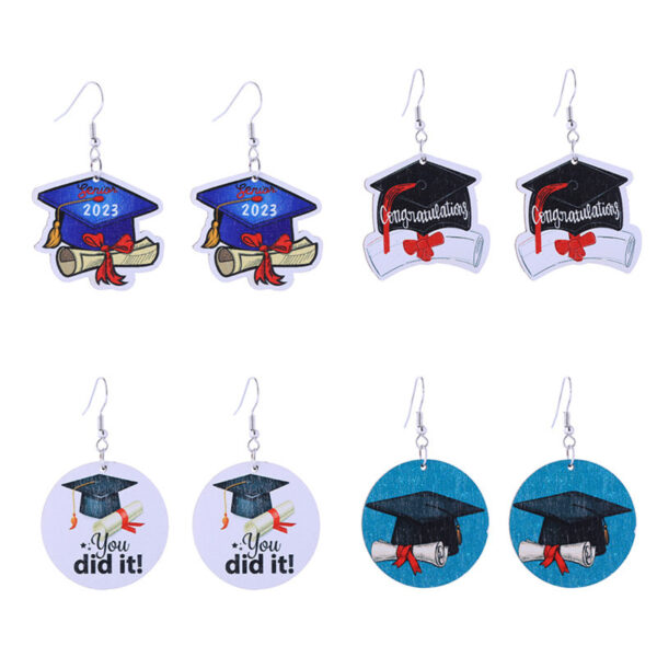 Wholesale Graduation Season Wooden Earrings