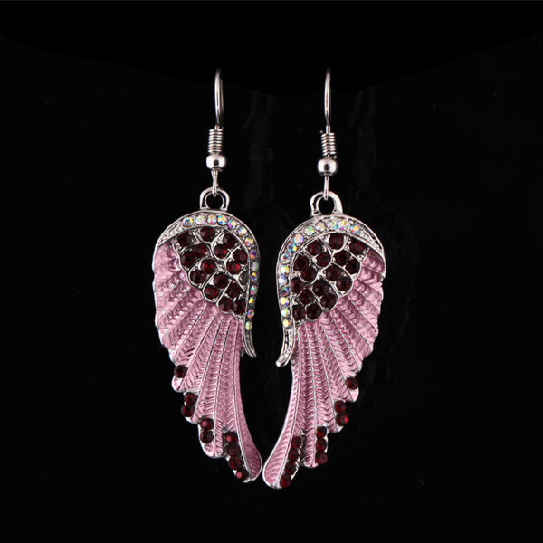 O1CN01FvrYey1RsX8nrxT9P_2215681392167-0-cib Wholesale Angel Wings Rhinestone Alloy Earrings