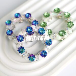 dark blue / Handmade 02 four-leaf clover running ring