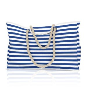 Beach bag-blue and white stripes / Medium