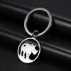 Wholesale Cartoon Simple Drawing Cute Ring Hollow Rhino Stainless Steel Keychain