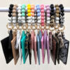 Wholesale Colorful Silicone Beads PU Tassel Coin Purse Wrist Keychain