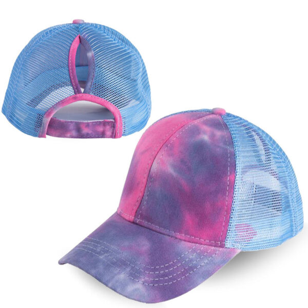 Wholesale Acid Wash Tie Dye Ponytail Baseball Cap