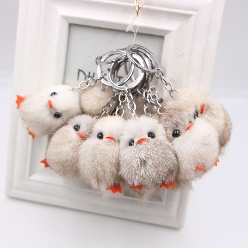 Wholesale Fox Fur Chick Keychain