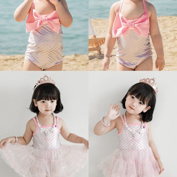 Wholesale Fish Scale One piece Kids Nylon Swimwear