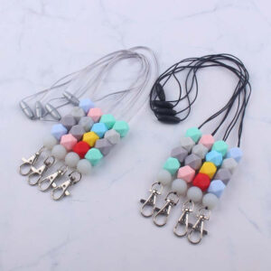 Wholesale Food Grade Silicone Bead Necklace Keychain