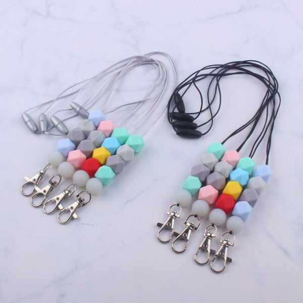 Wholesale Food Grade Silicone Bead Necklace Keychain
