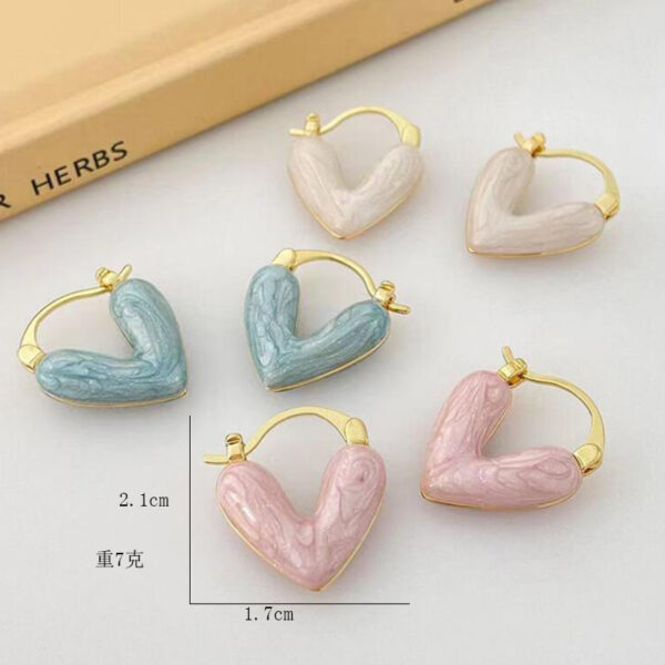 Wholesale Niche Drop Glaze Love Delicate and Versatile Stud Earrings