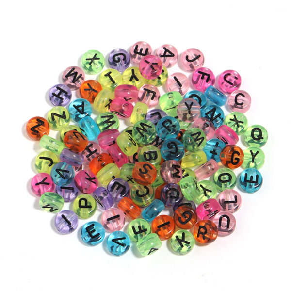 Wholesale of 100 Pieces/pack of Acrylic Colored English Letter Beads