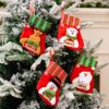 Wholesale Christmas Decoration Snowman Elk Fabric Christmas Socks