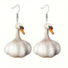 Wholesale Funny Creative Garlic Duck Ring Festival Animal Earrings