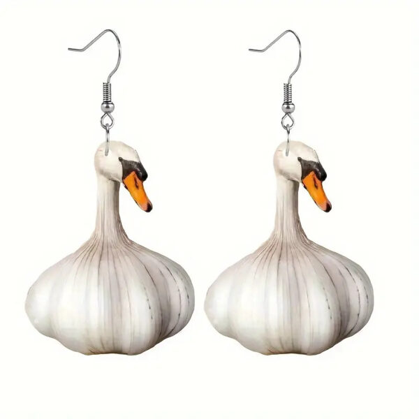 Wholesale Funny Creative Garlic Duck Ring Festival Animal Earrings