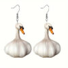 Wholesale Funny Creative Garlic Duck Ring Festival Animal Earrings