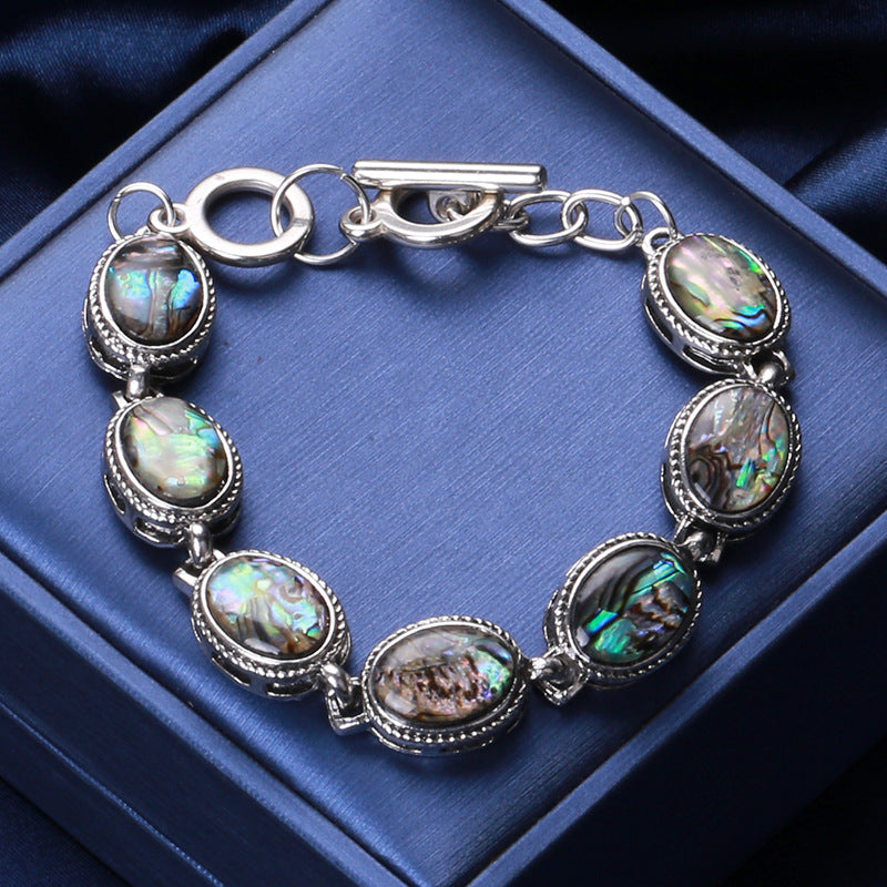 Wholesale Water op Round Natural Abalone Shell Bracelet