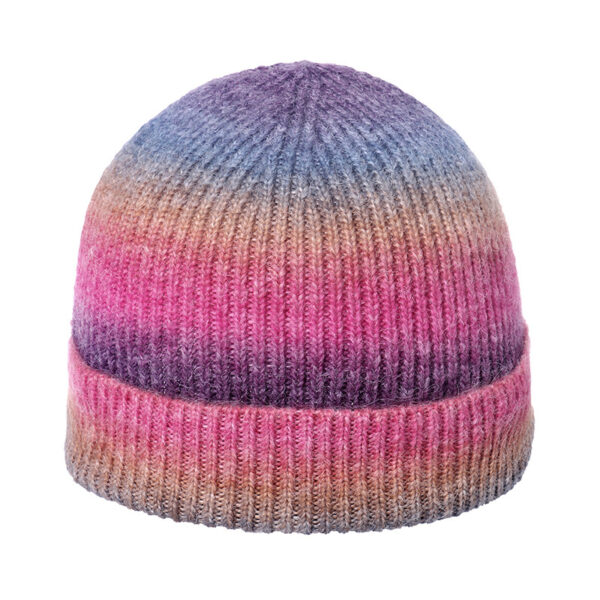 Wholesale of New Autumn and Winter Gradient Color Tie Dyed Printed Acrylic Knitted Hat Straps