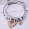 Wholesale DIY Stainless Steel Pearl Butterfly Crystal Beading Alloy Bracelet