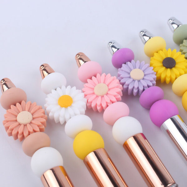 Wholesale Beadable Pens Handmade Daisy Silicone Beaded Ballpoint Pen