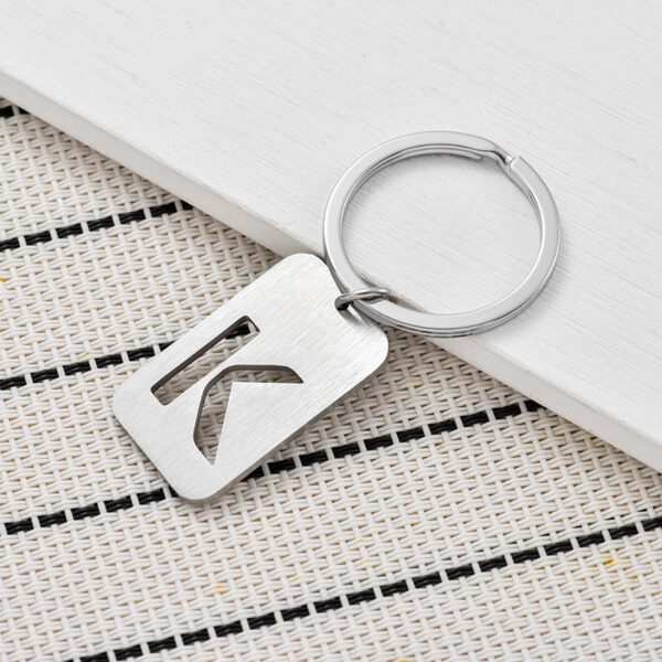 Wholesale Stainless Steel Creative Hollow 26 Letter Keychain
