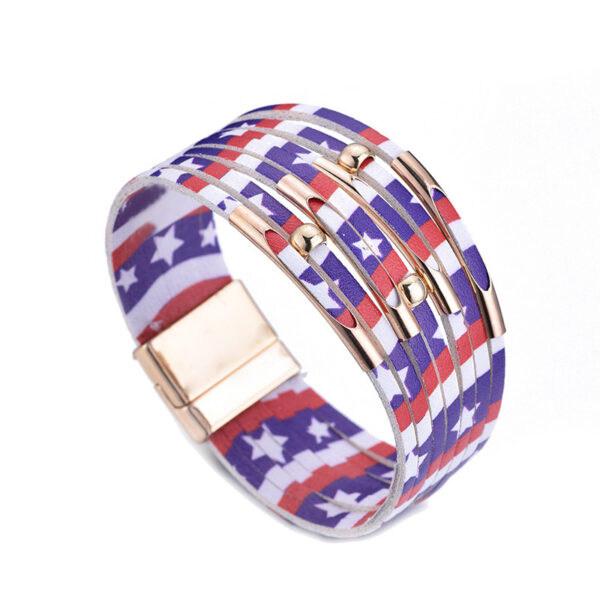 Wholesale Alloy Tube Magnet Buckle Valentine's Day Leather Bracelet