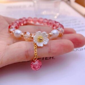 Red flower bracelet