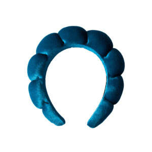 Gold velvet headband-royal blue