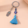 Wholesale Devil's Eye Hollow Palm Tassels Zinc Alloy Keychain