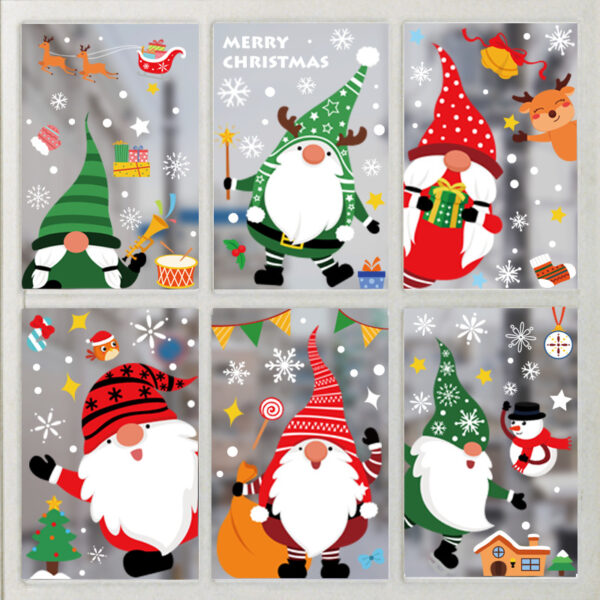 Wholesale Christmas Decorations Santa Claus Elk Static Stickers Christmas Window Decoration