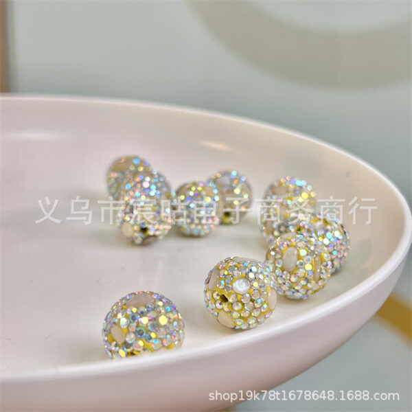 Wholesale Colored Natural Shell Ceramic Mud Diamond Ball Full Diamond 16mm Ball