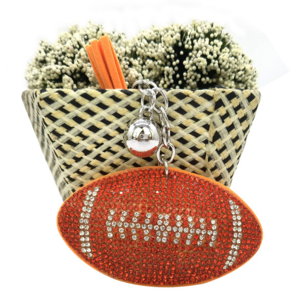 Wholesale Zinc Alloy Diamond Rugby Keychain