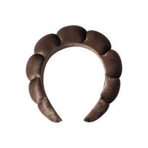 Gold velvet headband-brown