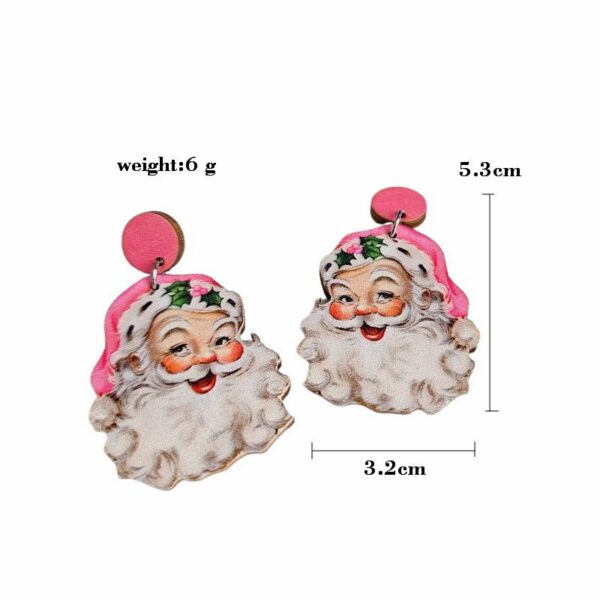 Wholesale Christmas Cow Leopard Print Santa Claus Christmas Tree Bus Truck Snowman Wood Earrings